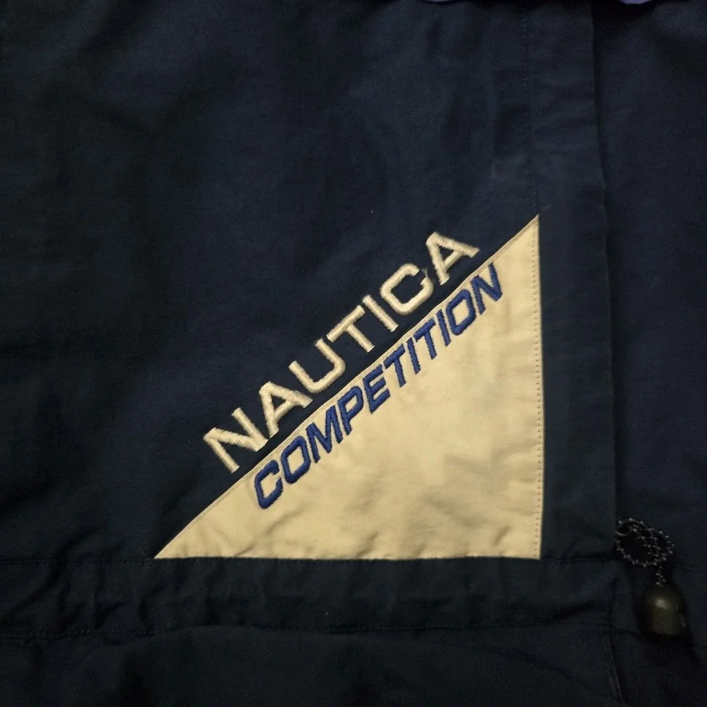 Vintage Nautica Competition XXL Jacket Blue Colorblock 90s Sailing Ski Snow